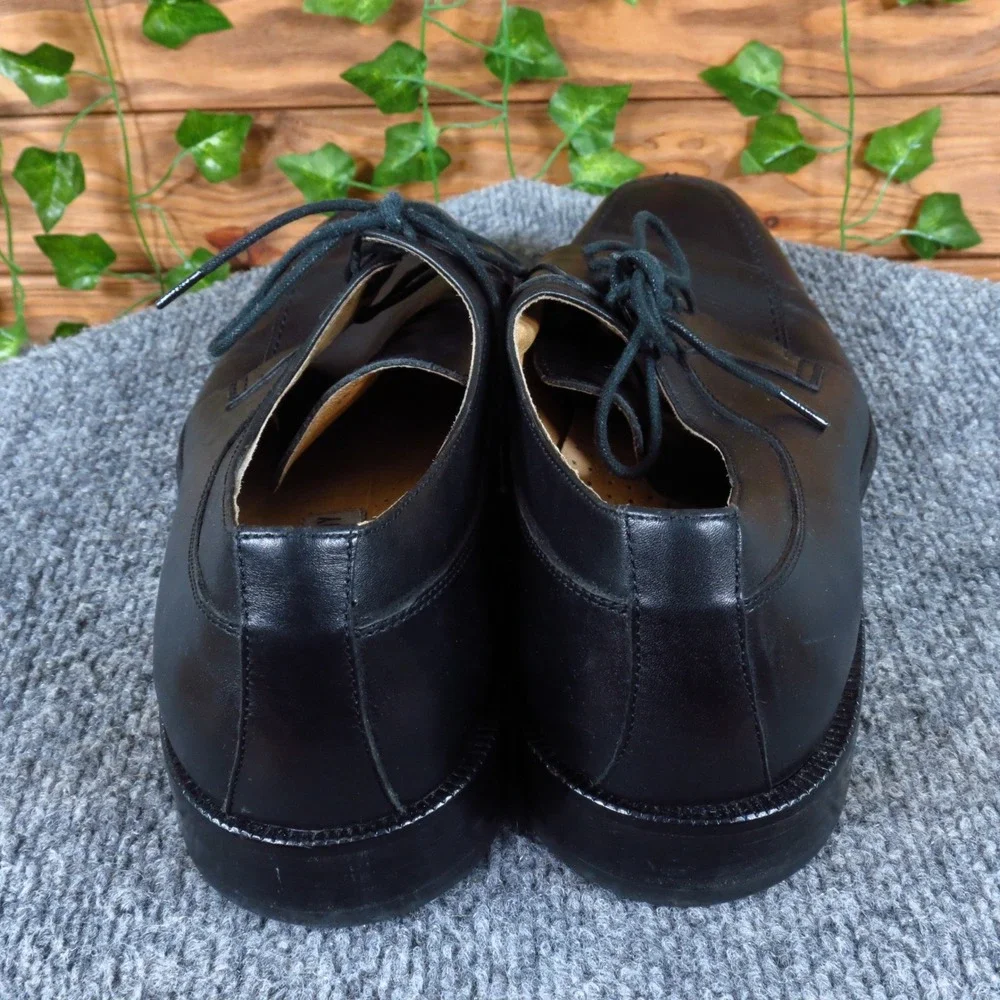 Johnston‎ & Murphy 15-0185 Men Casual Oxford Shoe Size 9.5 Dress Black Leather